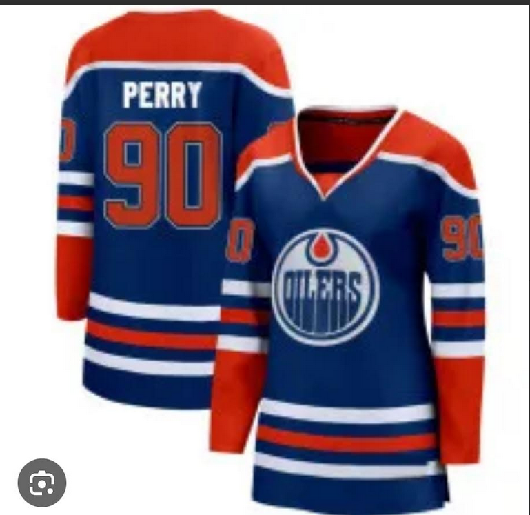 Women 2025 Edmonton Oilers #90 Perry Blue NHL  jersey
